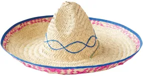 Sombrero Hat Embroidered Straw Novelty Costume  - Adult