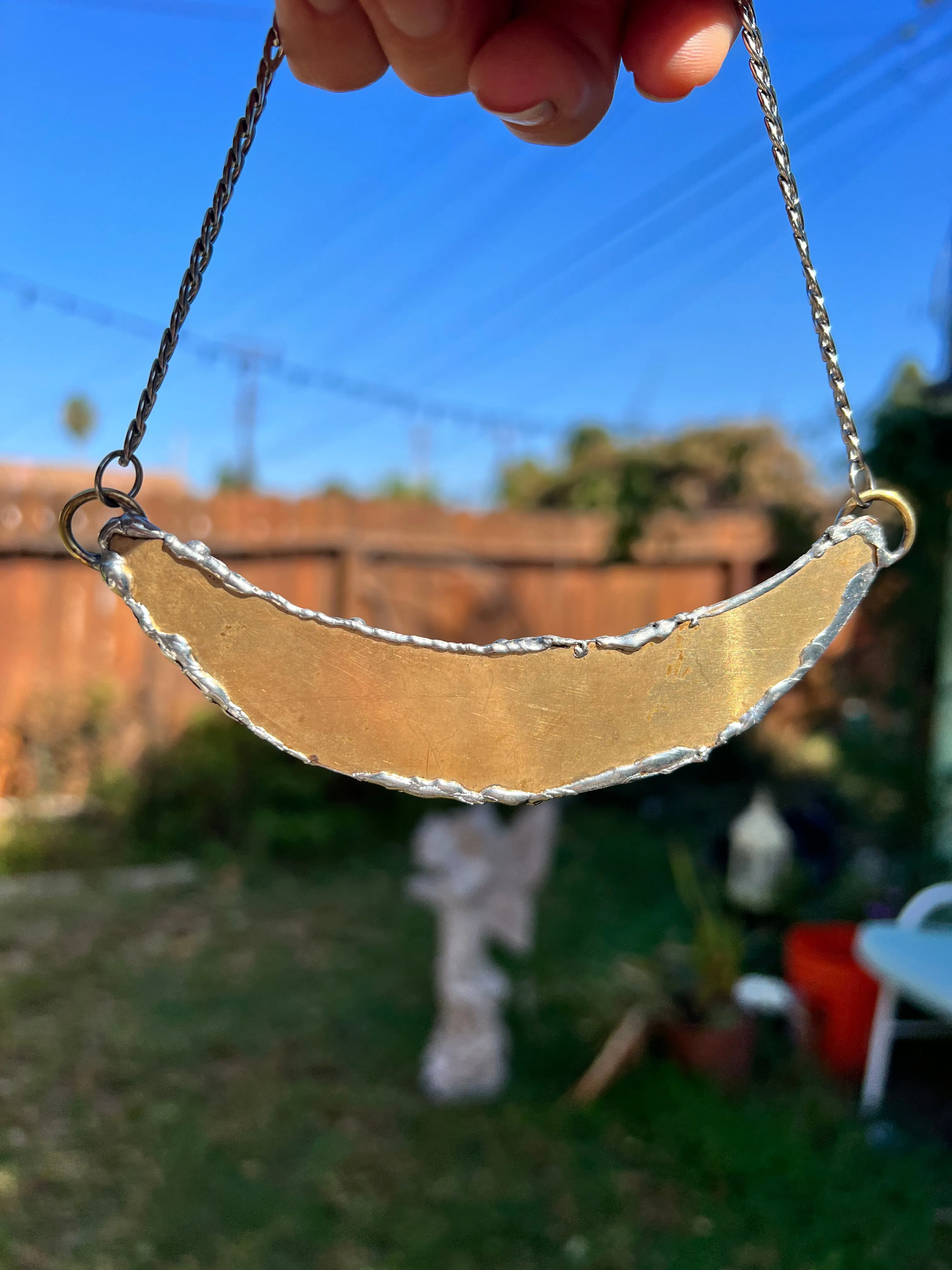 Spooky Queen Collar, dendritic opal, carnelian butterfly wings, onyx, amethyst and sunstone