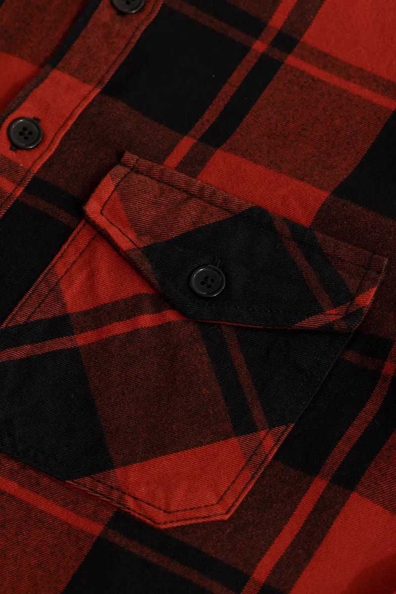 Square Grid Red Checks Shirt