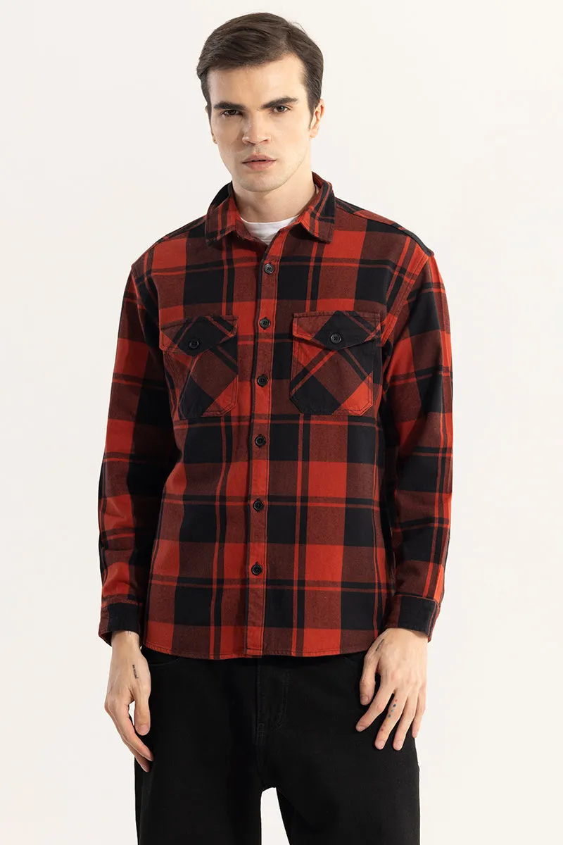 Square Grid Red Checks Shirt