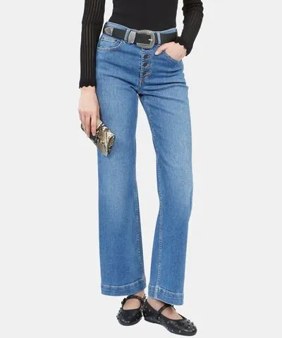 The Kooples High Waisted Wide Leg Jeans