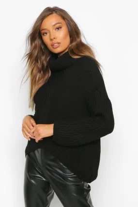 Turtleneck Asymmetric Sweater