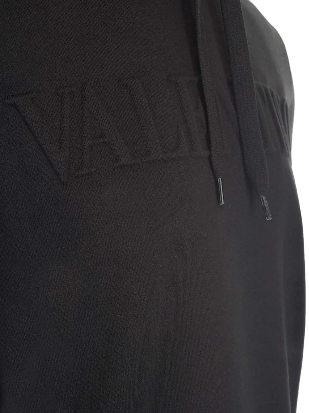 Valentino Logo Embossed Drawstring Hoodie