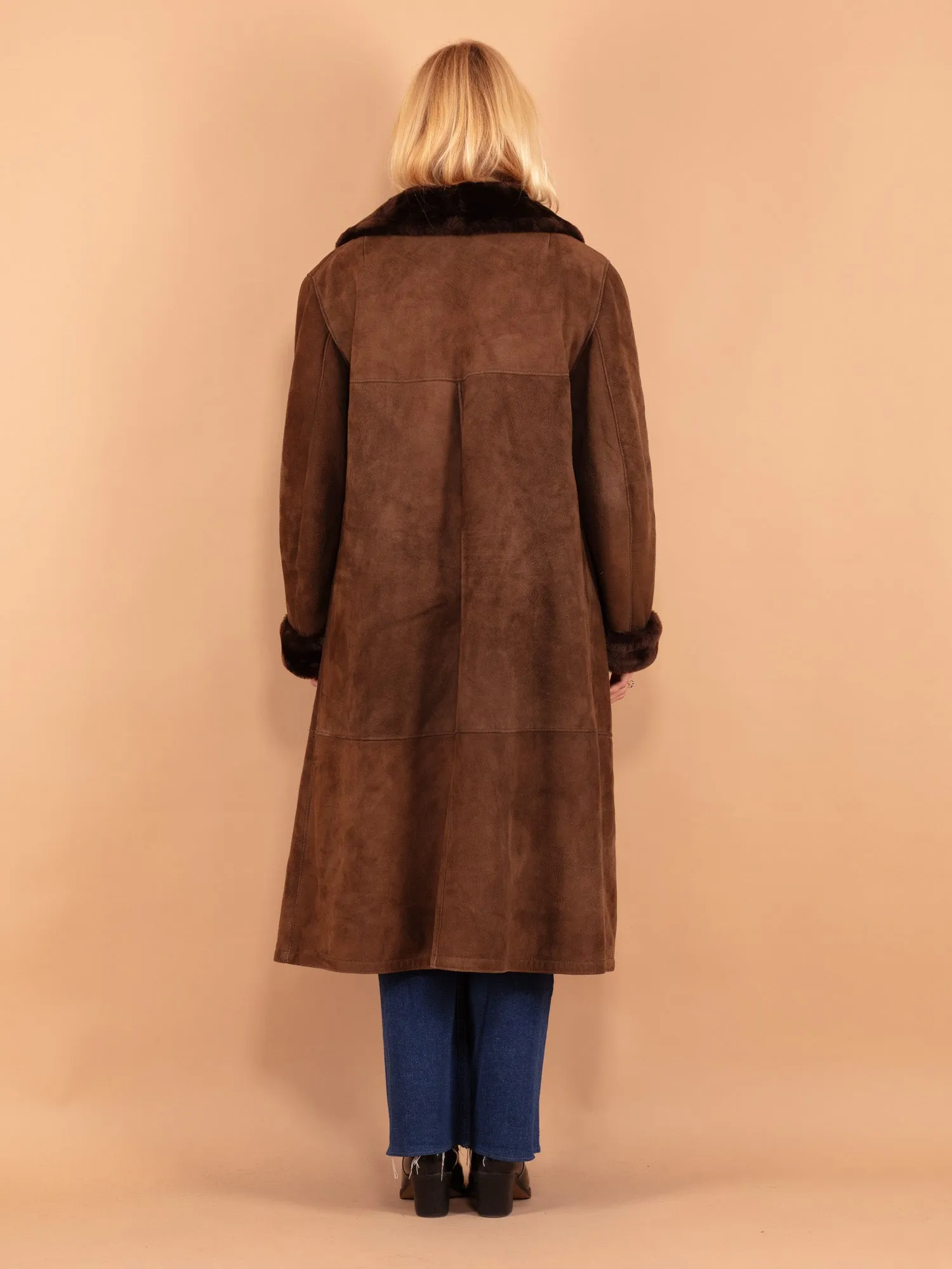 Vintage 70's Women Sheepskin Coat in Brown