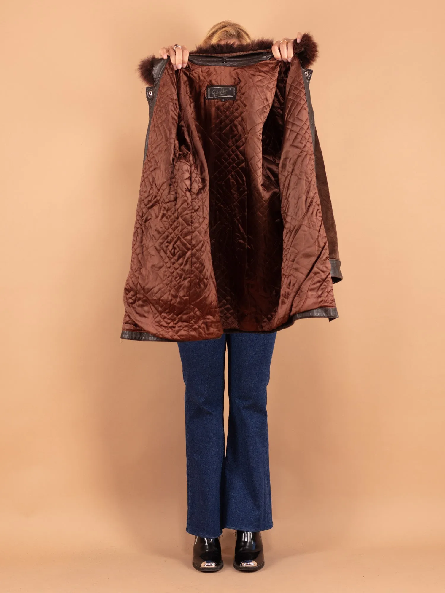 Vintage 70's Women Suede Coat in Brown