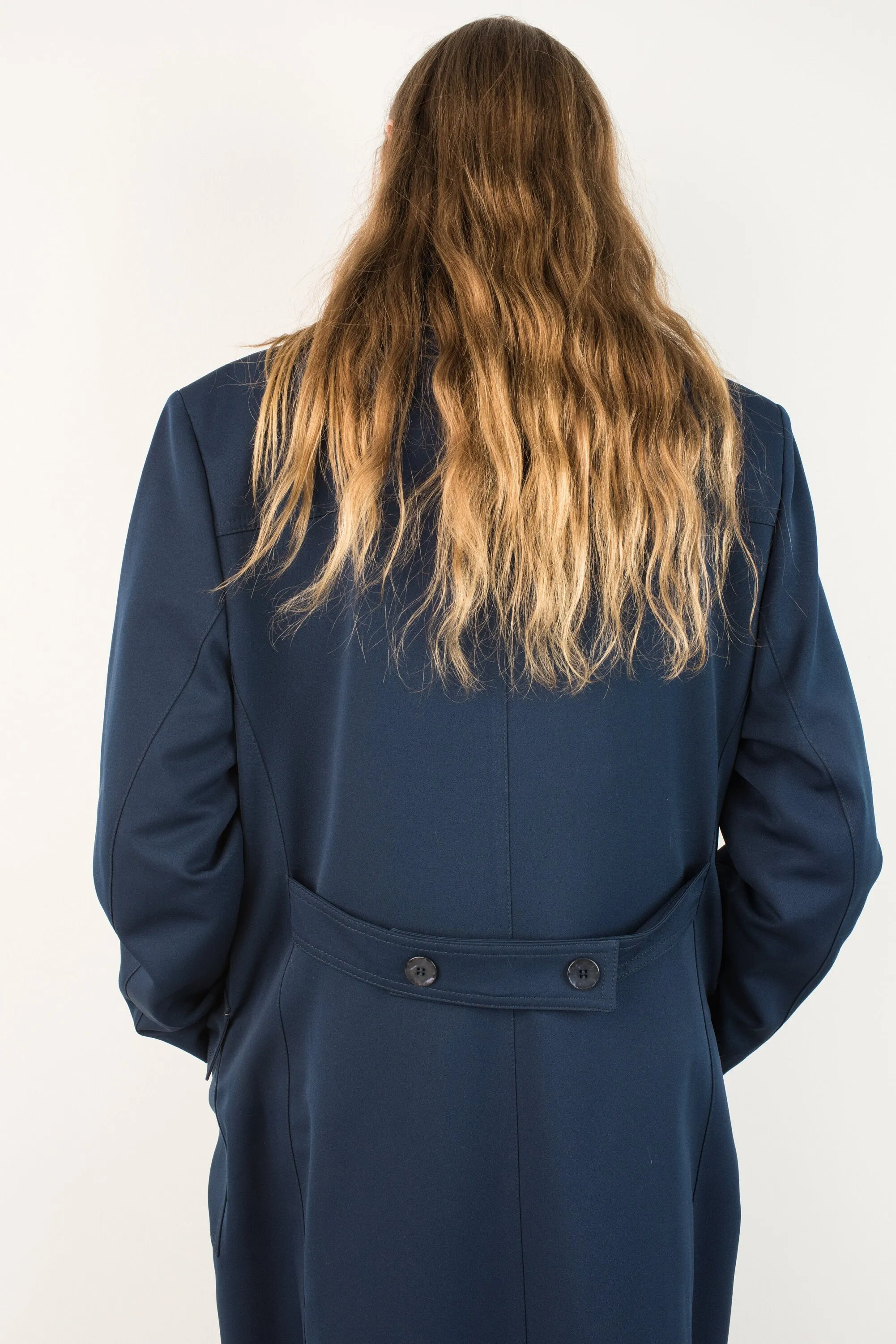 Vintage Navy Trench Coat (S/M)