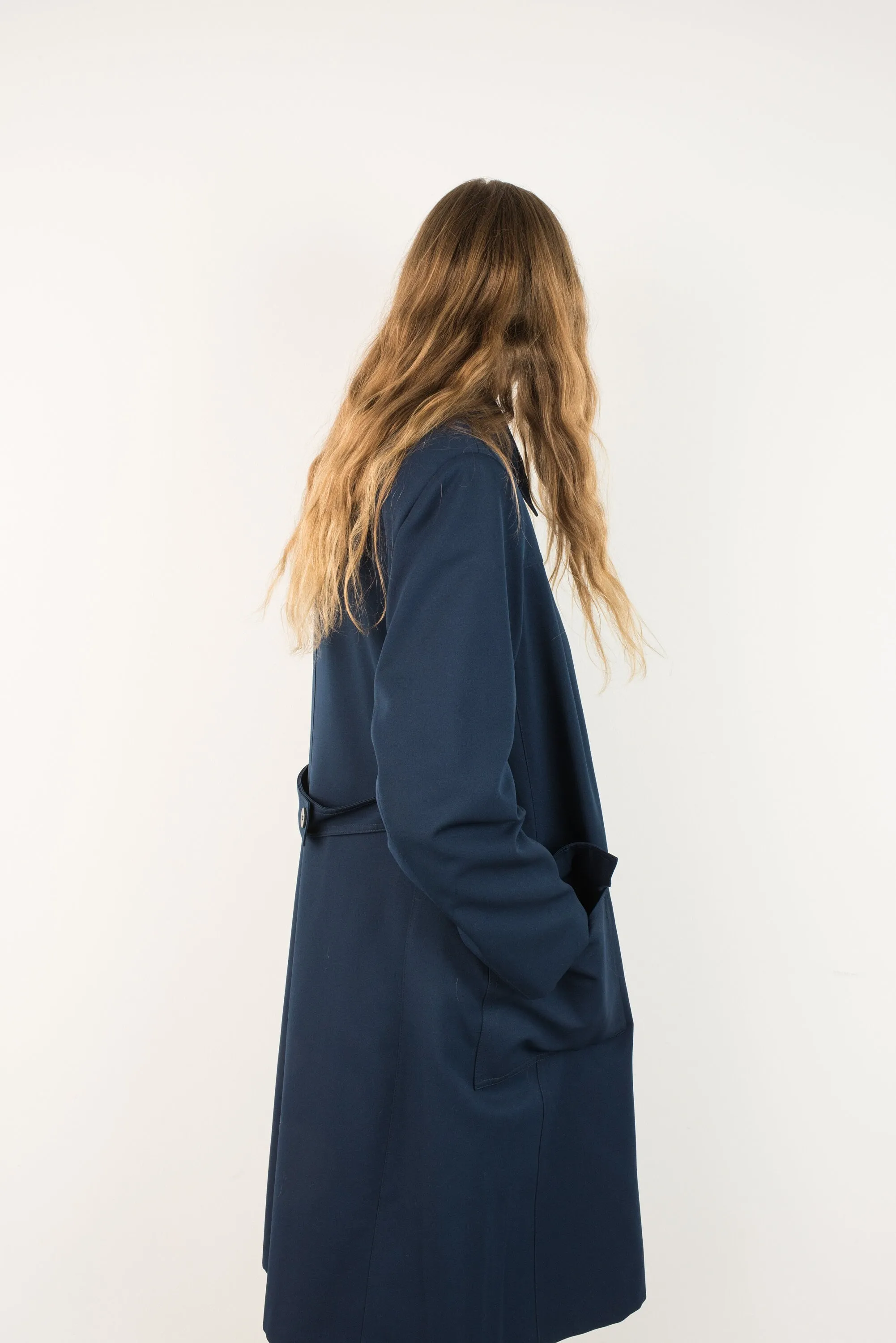 Vintage Navy Trench Coat (S/M)