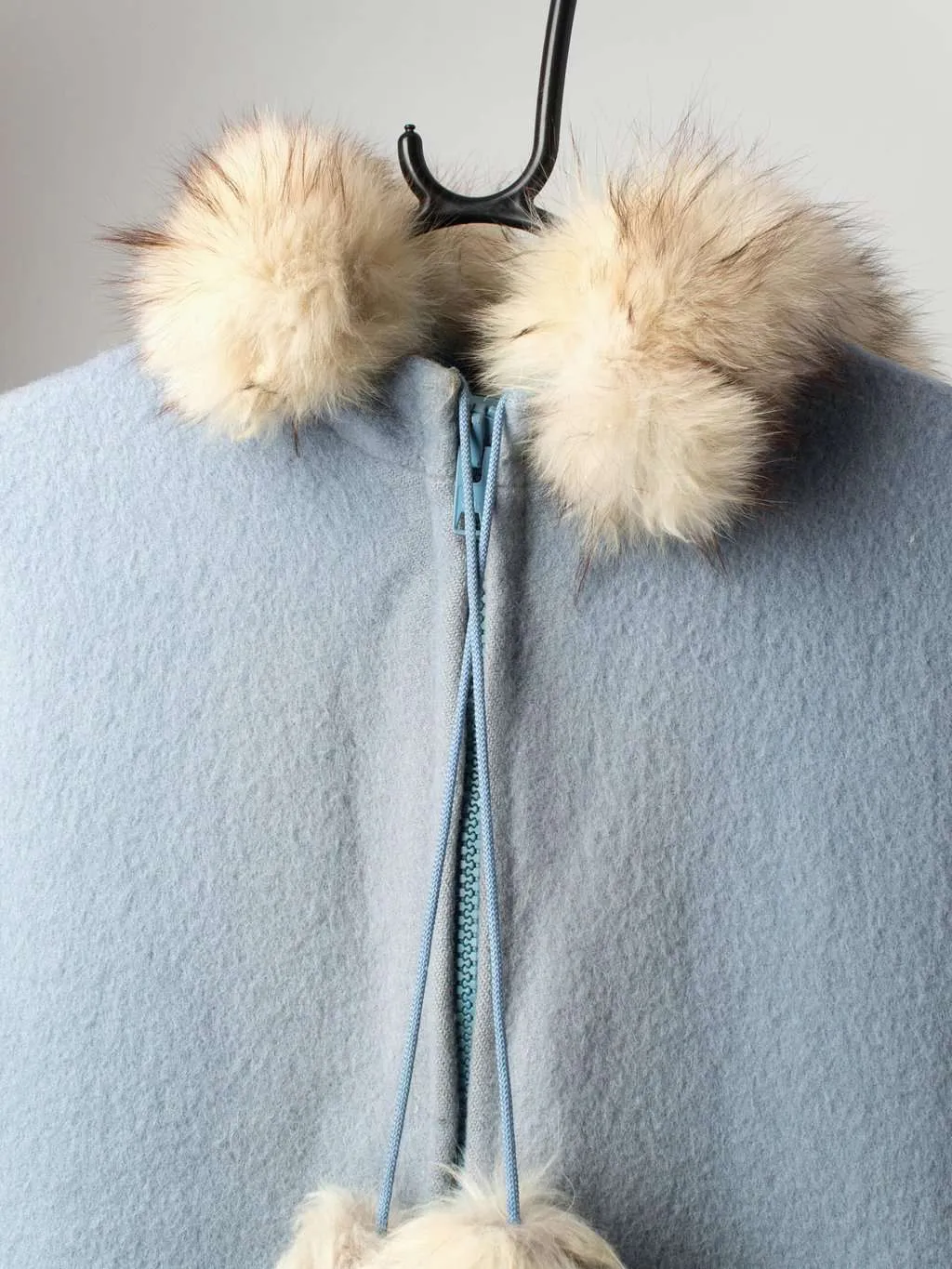 Vintage pale blue Inuit Original Yukon Parka with fur trim – Medium