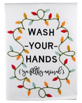 Wash Your Hands Lights Tea Towel