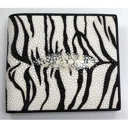 White Tiger Stingray Skin Leather Wallet