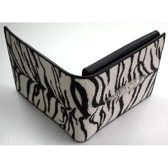 White Tiger Stingray Skin Leather Wallet