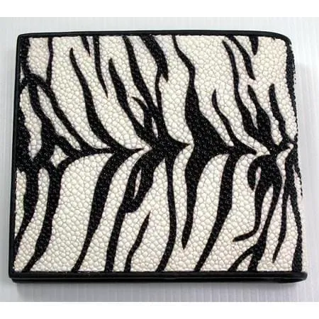 White Tiger Stingray Skin Leather Wallet