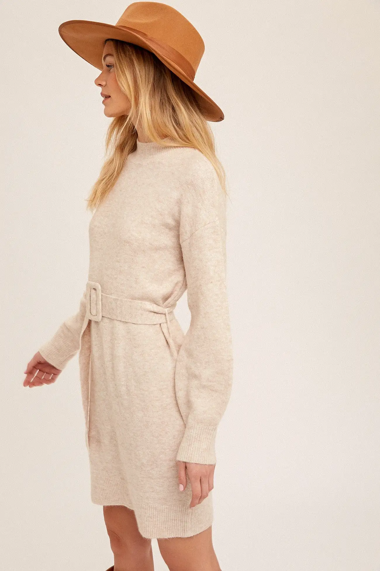 Wishful Dreamer Belted Sweater Dress