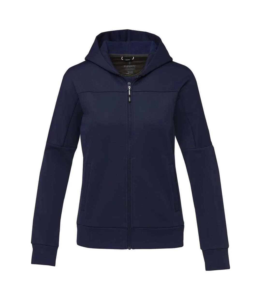 Womens/ladies nubia knitted full zip jacket navy Elevate Life