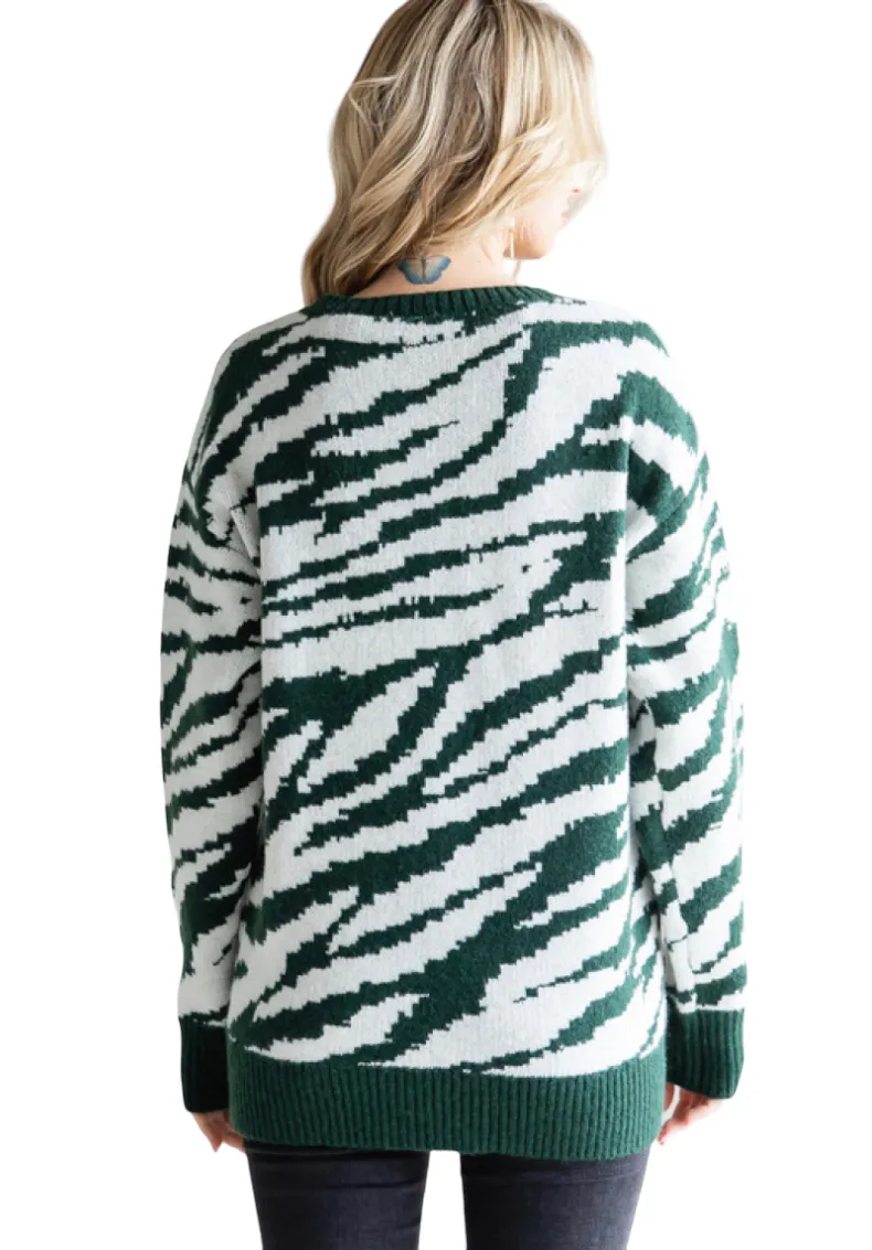 ZEBRA PRINT SWEATER